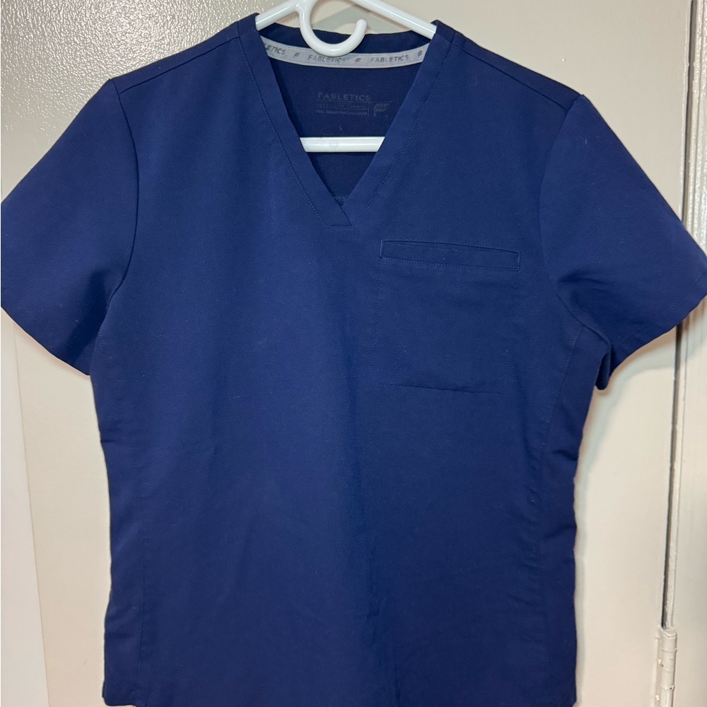 Fabletics Navy V-Neck Scrub Top- Small